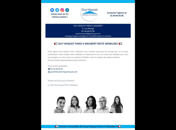 Guy Hoquet Paris 5 Maubert reste mobilisée !